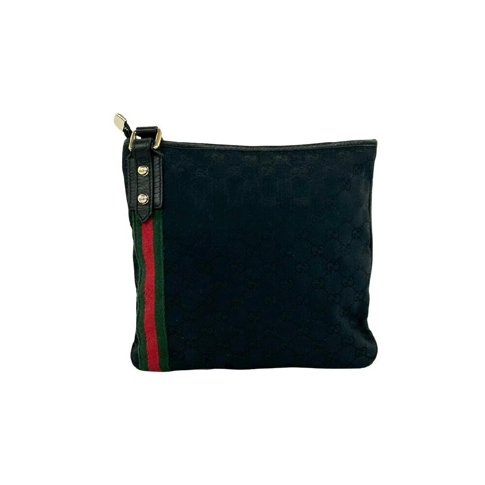 GUCCI Sherry GG canvas shoulder bag pochette sacoche black - Picture 5 of 10